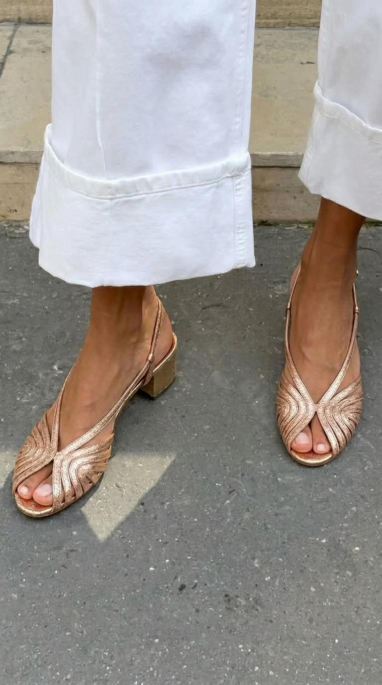 Anie™ | Women's Woven Peep-Toe Slingback Block Heels