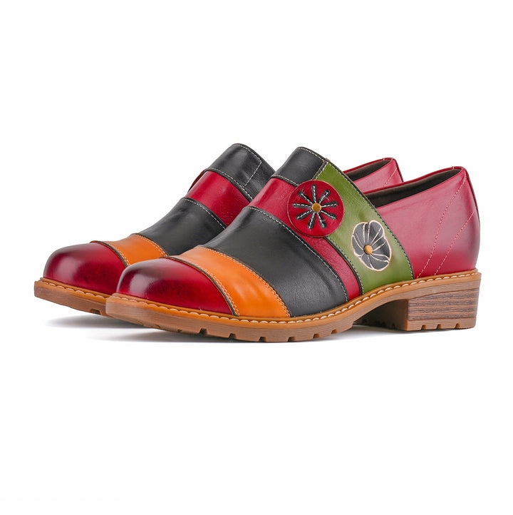 Vexlyn | Women's Floral Color-Block Loafers