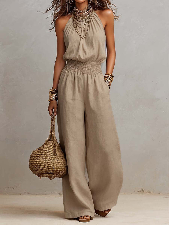 Camille™ | Effortless Halter Wide-Leg Jumpsuit