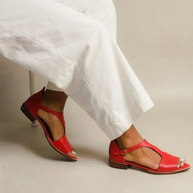 Casey™ | Women's Cut-Out Peep-Toe T-Strap Sandals