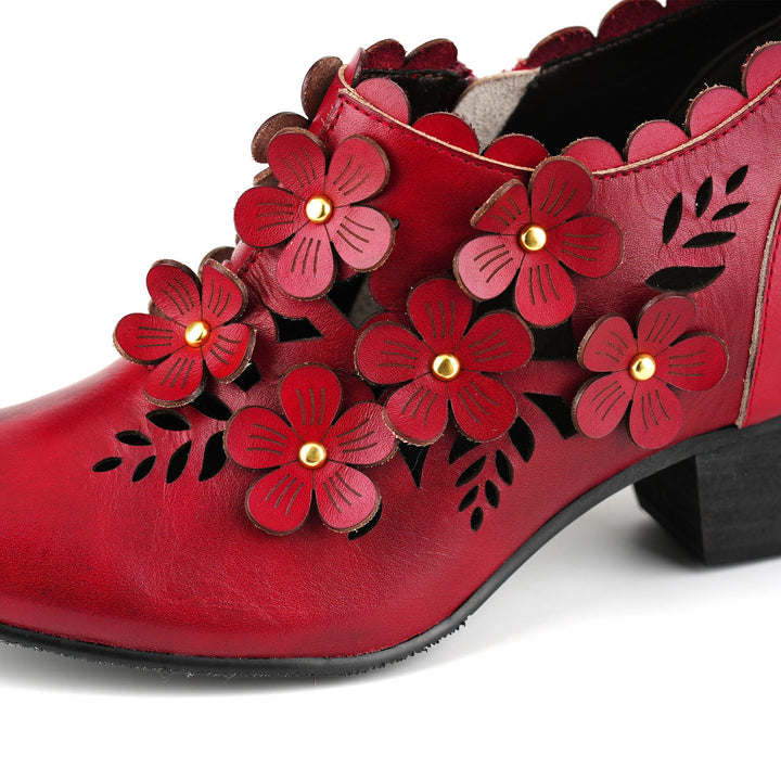 Delfina™ | Women's Floral Cut-Out Bootie Pumps