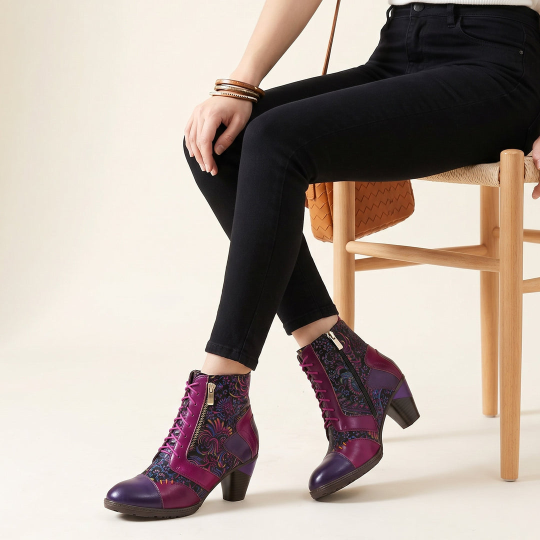 Evanthelle | Women's Patchwork Ankle Boots