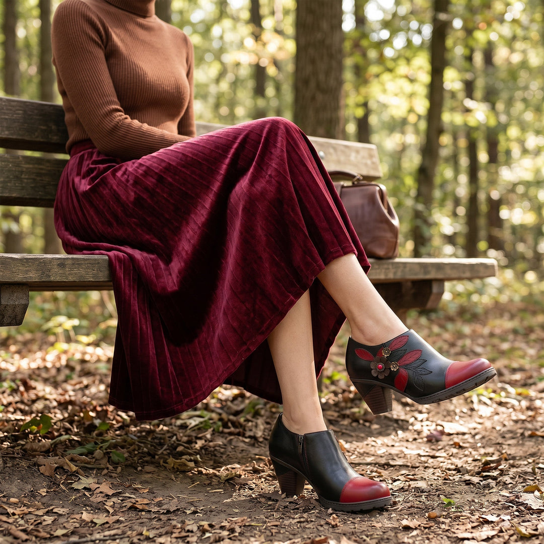 Taveline™ | Women's Retro Boho Floral Charm Pumps