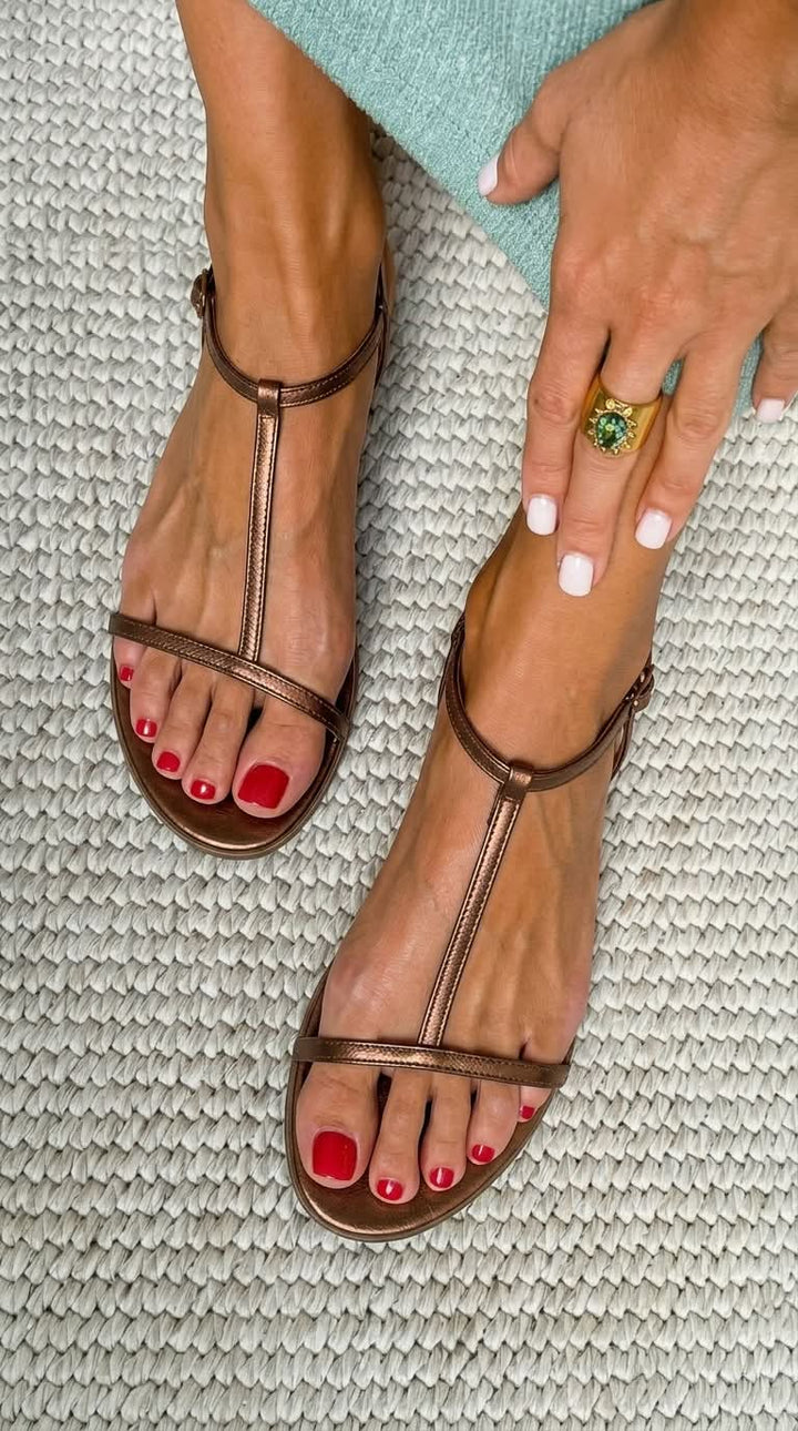 Bianca™| Sandales Dorées Été