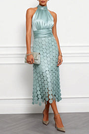 Celina | Elegant Halter Midi Dress