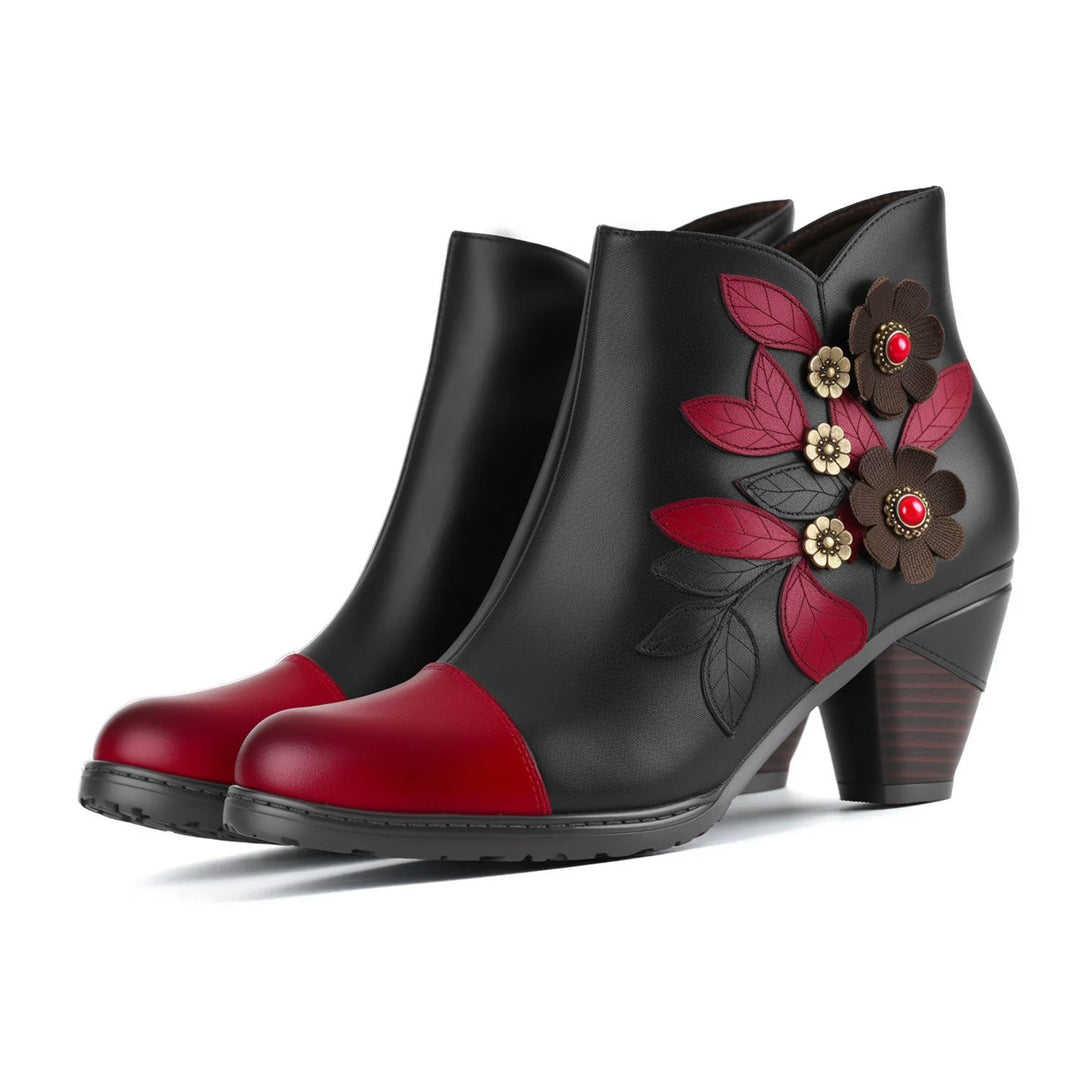 Bellantyne™ | Women's Retro Boho Floral Charm Ankle Boots