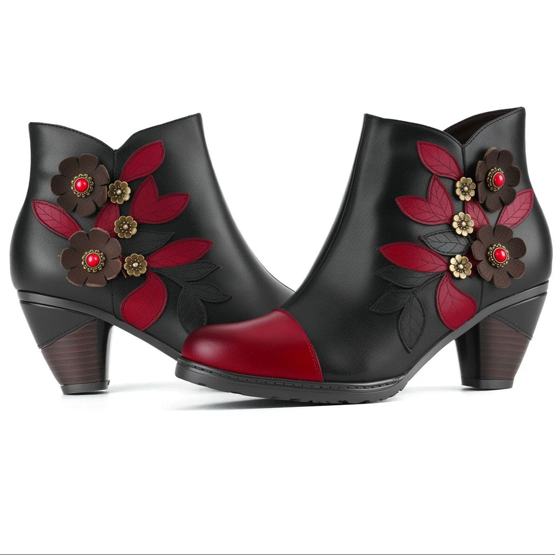 Bellantyne™ | Women's Retro Boho Floral Charm Ankle Boots