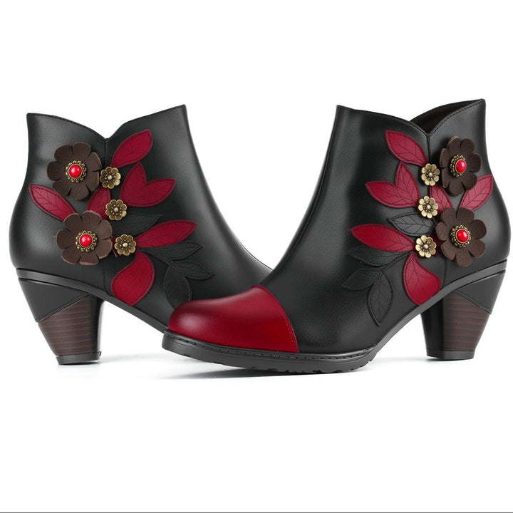 Bellantyne™ | Women's Retro Boho Floral Charm Ankle Boots