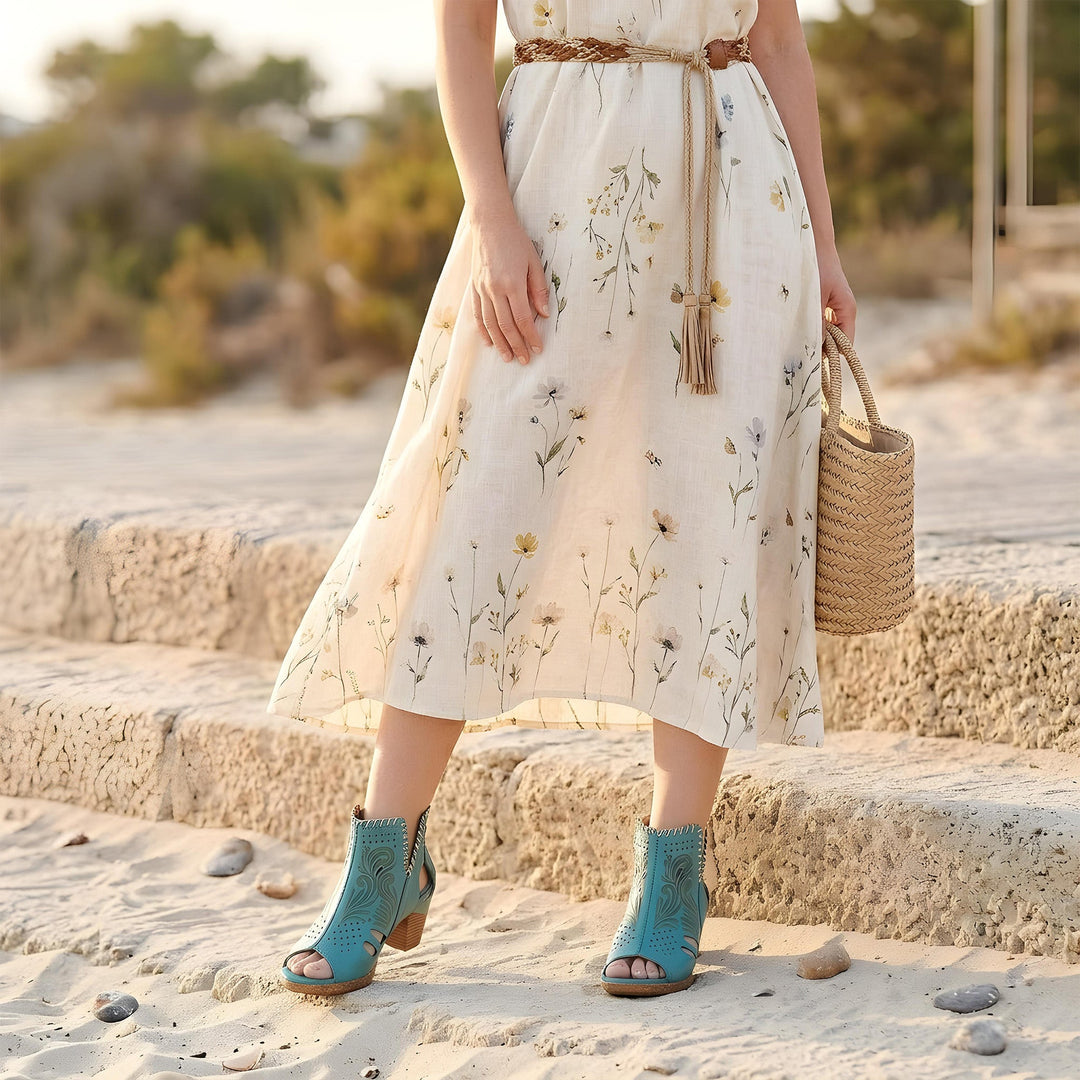 Bellantide™ | Open-Toe Cutout Heeled Sandal Boot