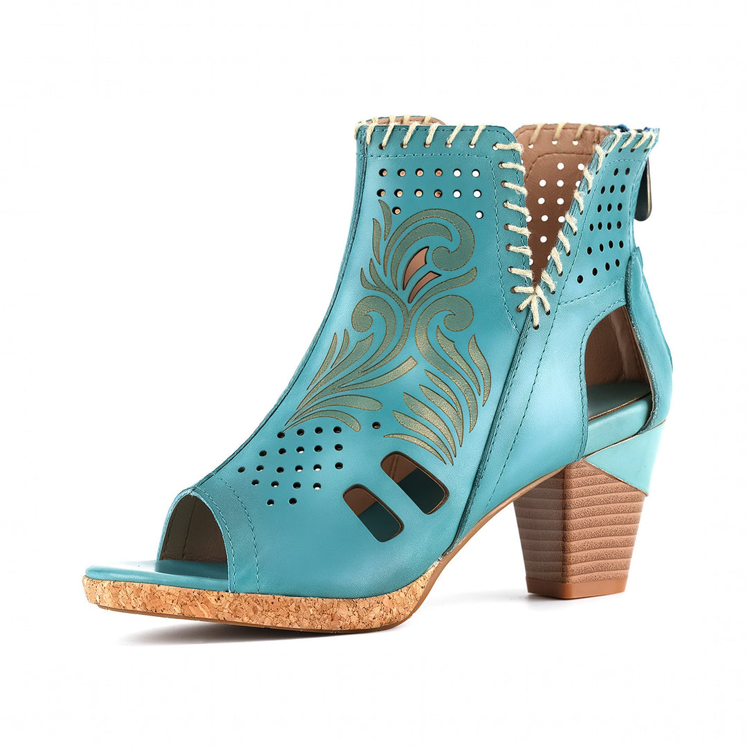 Bellantide™ | Open-Toe Cutout Heeled Sandal Boot