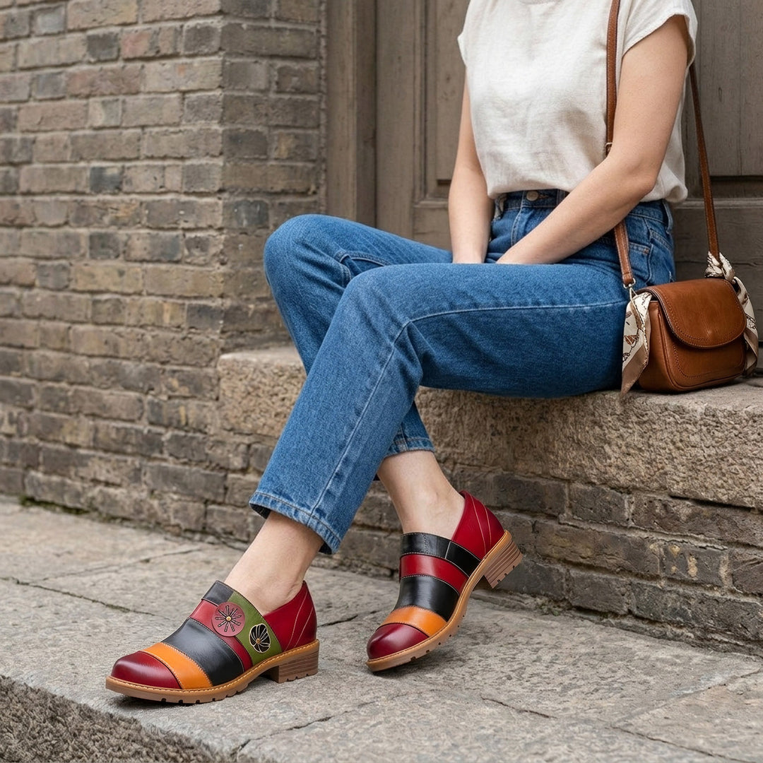 Vexlyn | Women's Floral Color-Block Loafers
