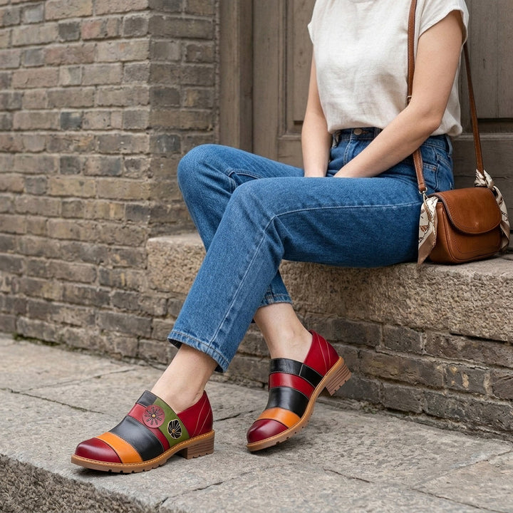 Vexlyn | Women's Floral Color-Block Loafers