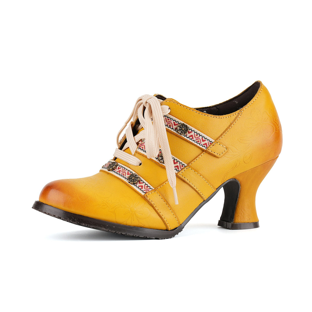 Gwynley™ | Vintage Boho Lace-Up Pumps