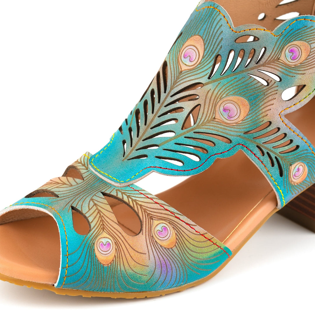 Fawnella | Women's Peacock Cutout Sandals