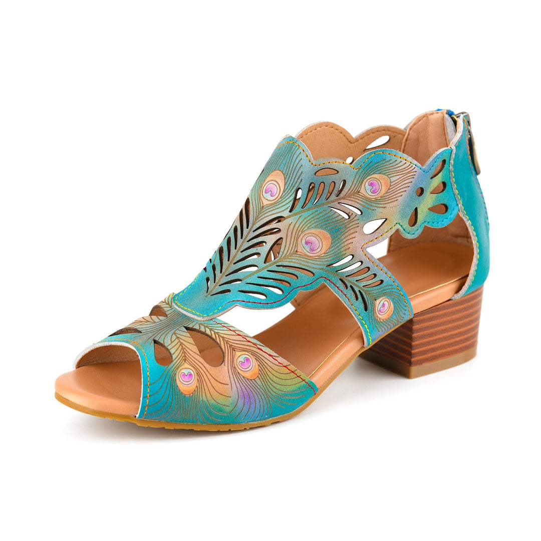 Fawnella | Women's Peacock Cutout Sandals