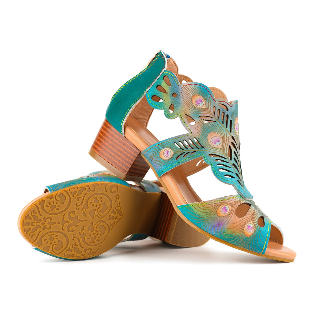Fawnella | Women's Peacock Cutout Sandals
