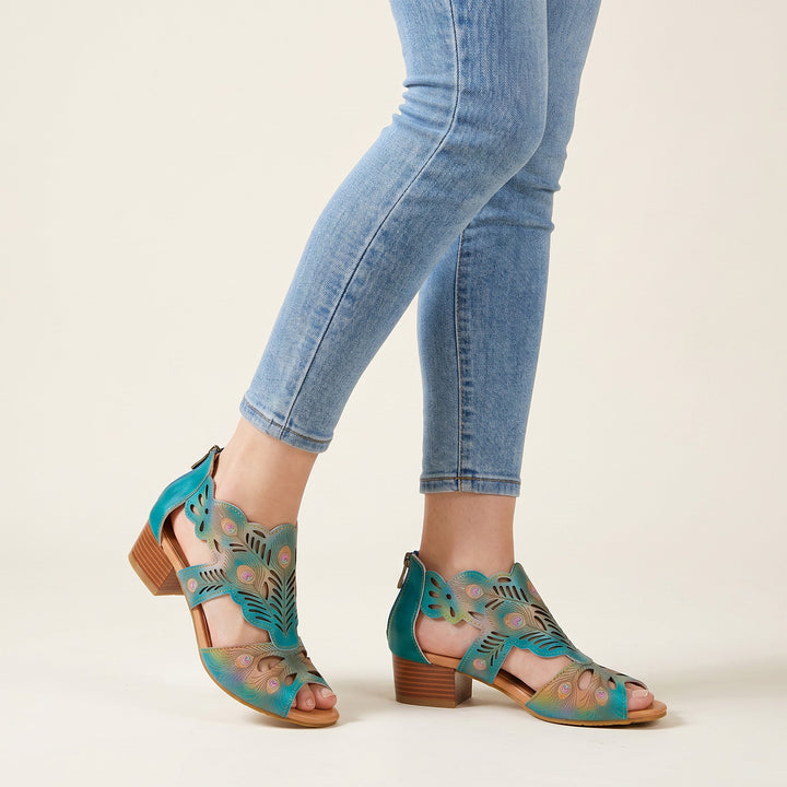 Fawnella | Women's Peacock Cutout Sandals