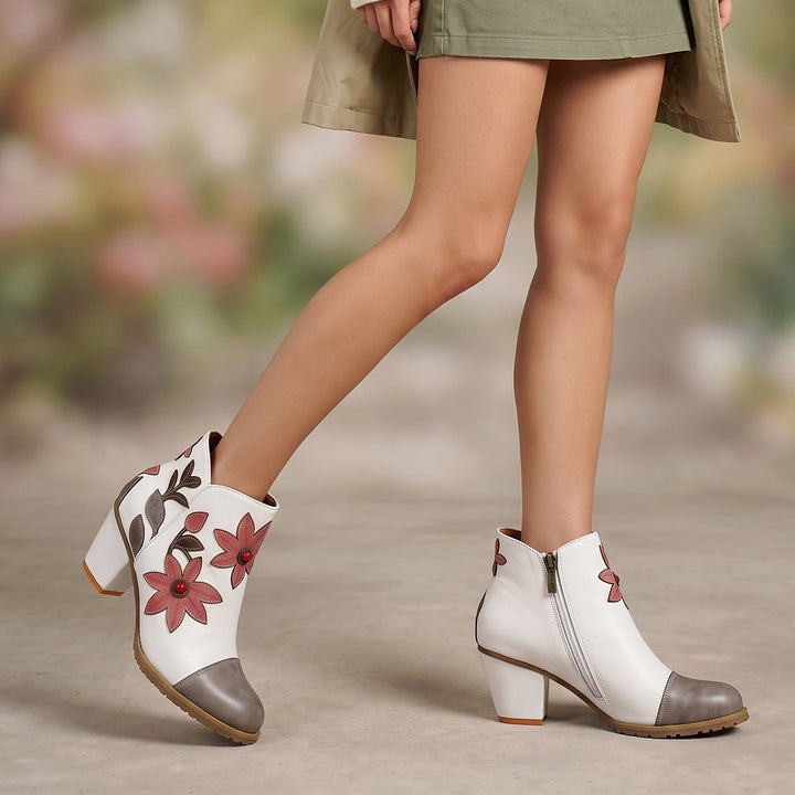 Everlyn™ | Floral Appliqué Ankle Boots