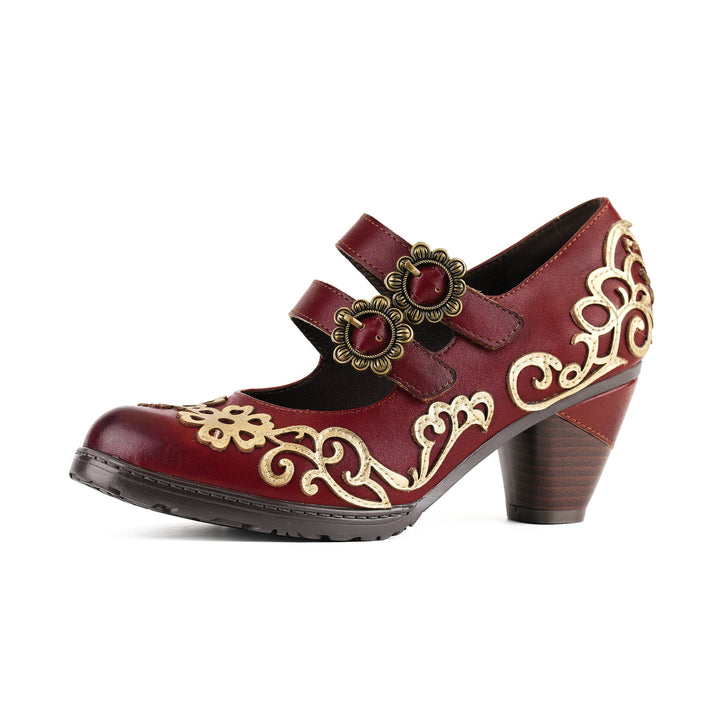 Arabesca | Women's Vintage Scrollwork Mary Jane Pumps
