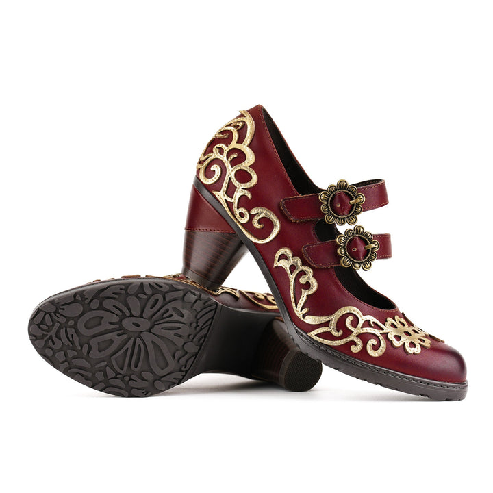 Arabesca | Women's Vintage Scrollwork Mary Jane Pumps