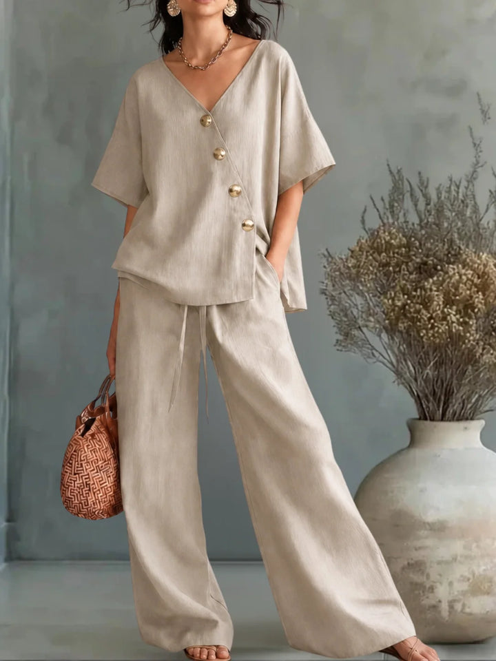 Greta | V-Neck with Buttons Set