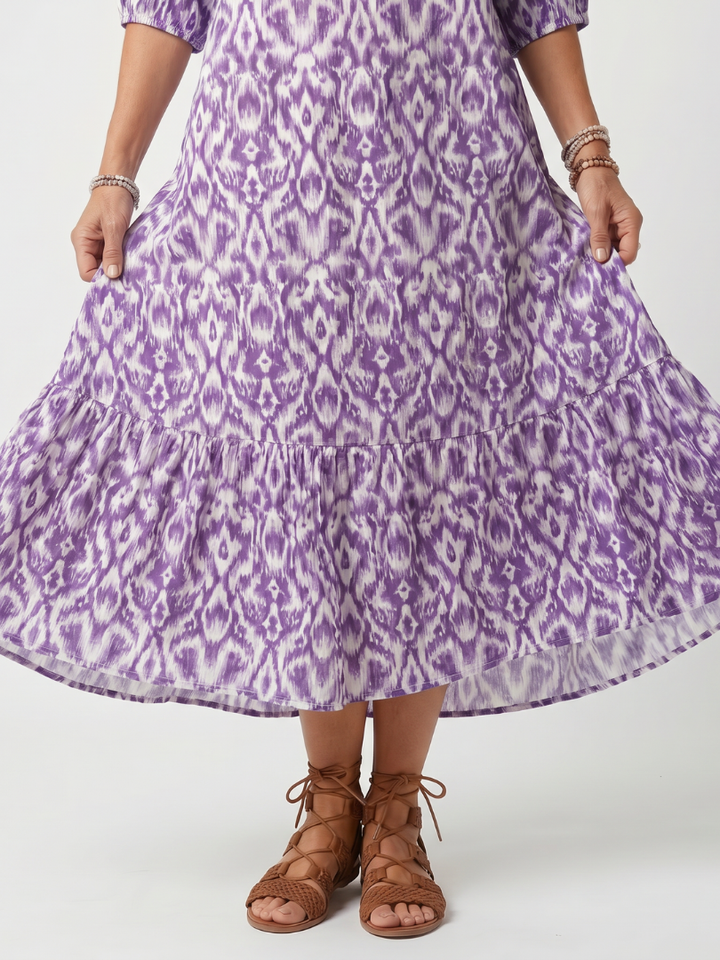Penelope™ | Women's Printed Tassel-Tie Midi Dress
