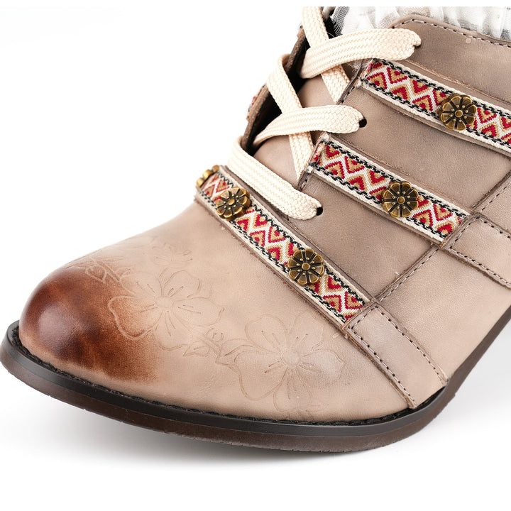 Gwynley™ | Vintage Boho Lace-Up Pumps