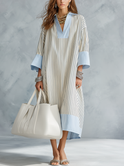 Effortless Striped Midi Dress