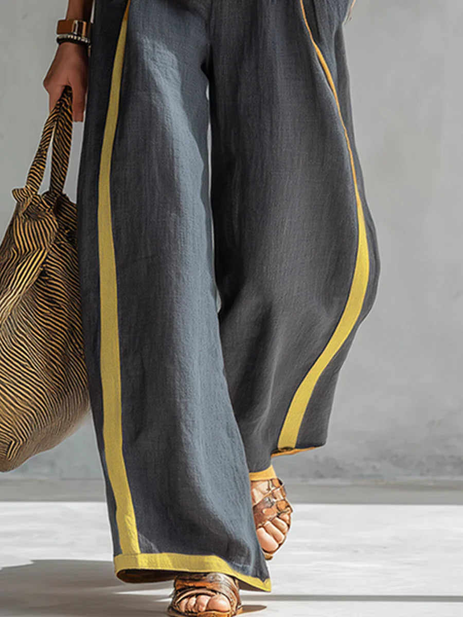 Elisa | Two-Piece Fluid Set with Contrast Details