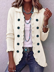 Odelisse™ | Ruffle Collar Button-Up Jacket