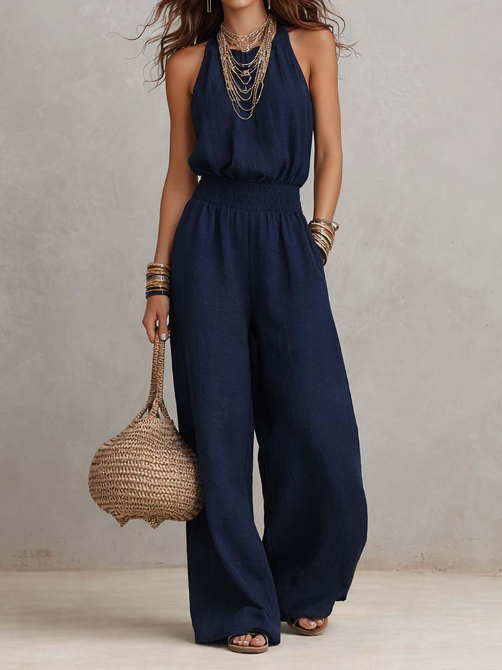 Camille™ | Effortless Halter Wide-Leg Jumpsuit