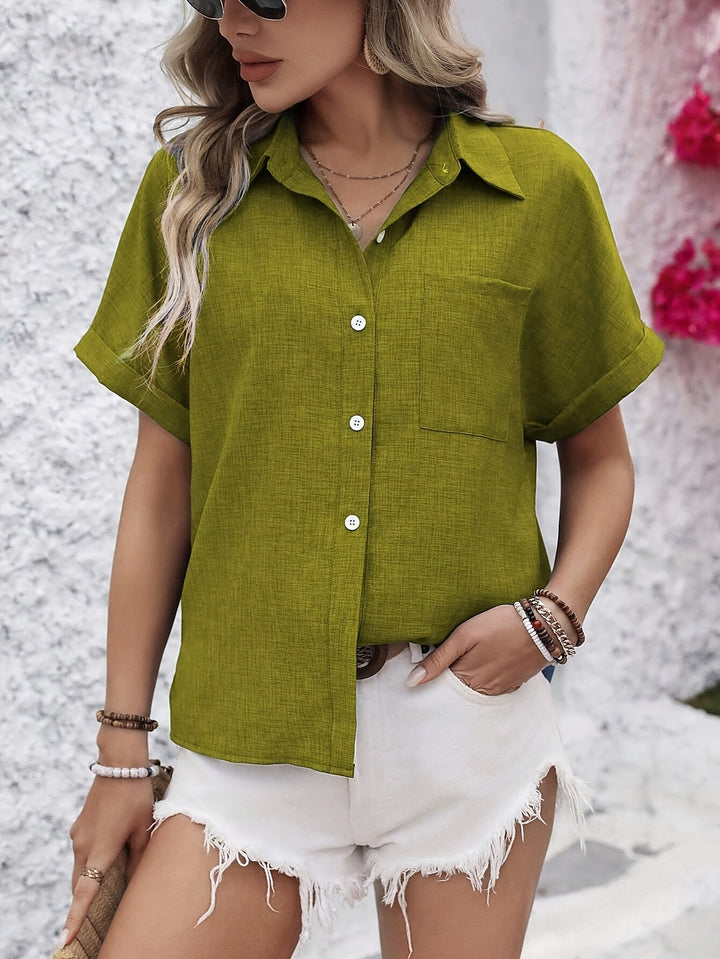 Belaire | Short Sleeve Button Blouse