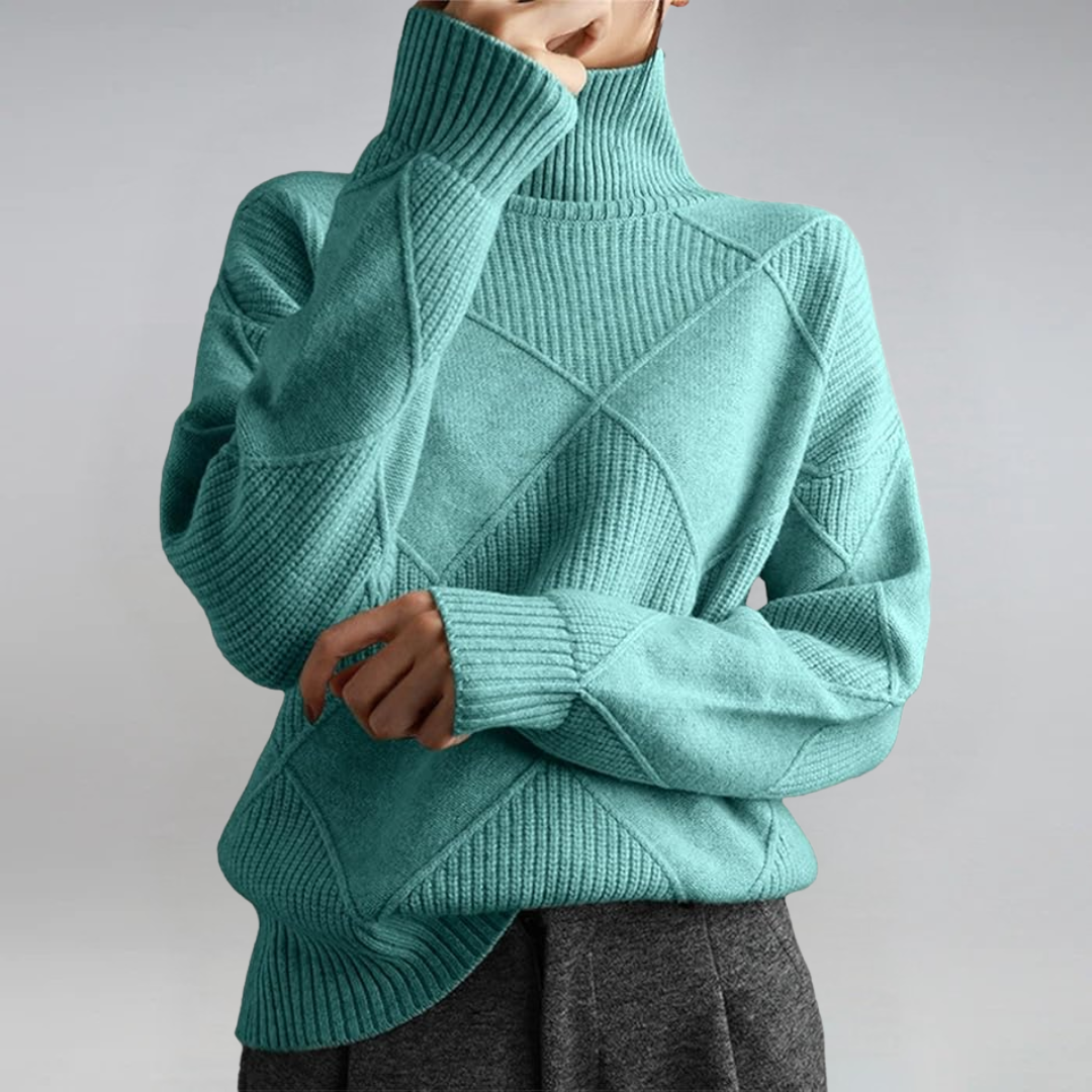 Florence™ Turtleneck Sweater – Light Teal