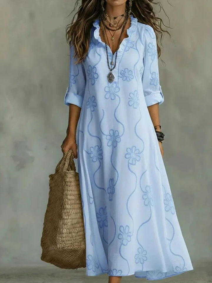 Bianca | Bohemian Embroidered Maxi Dress