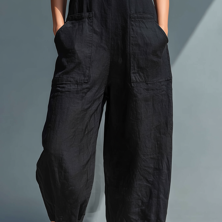 Cecelia™ | Women's Sleeveless Mandarin Collar Jumpsuit