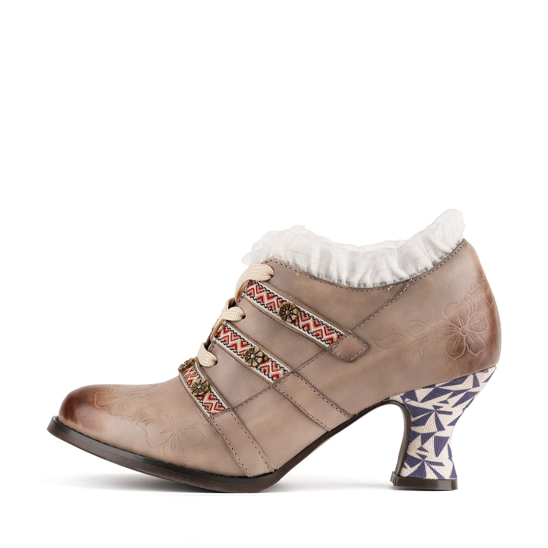 Gwynley™ | Vintage Boho Lace-Up Pumps