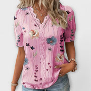 Emily - Fashionable Blouse with Pointed Neckline