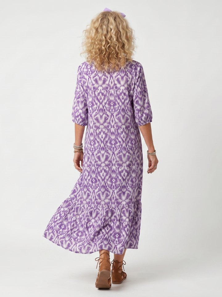 Penelope™ | Women's Printed Tassel-Tie Midi Dress