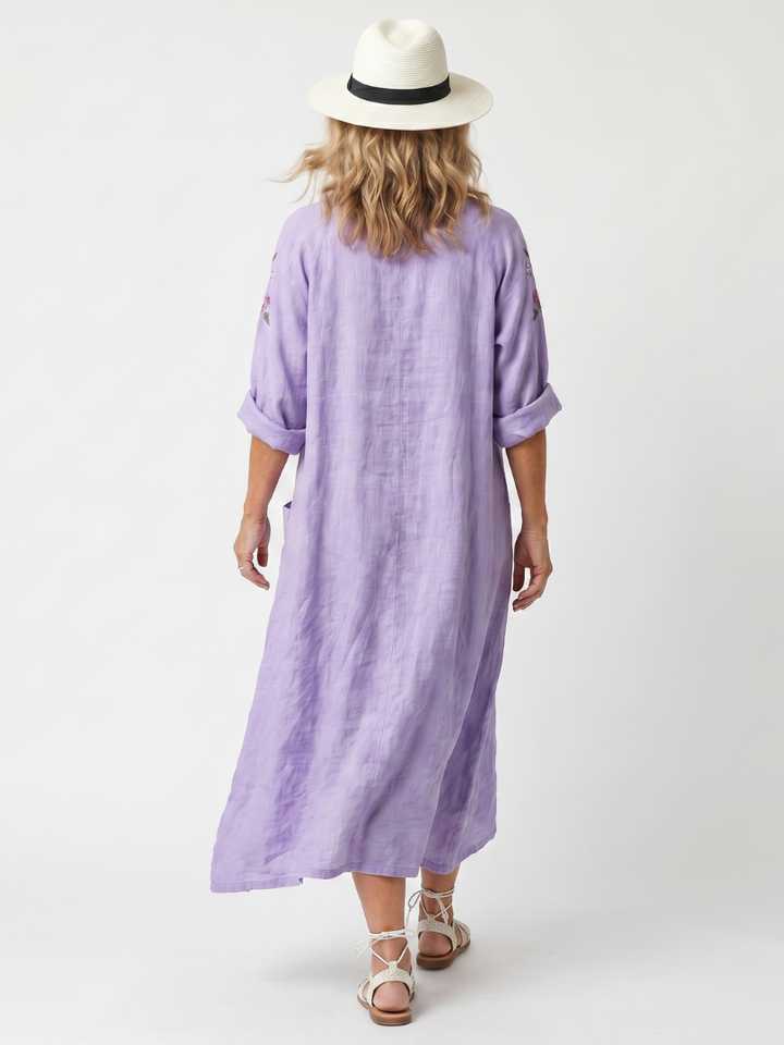 Tavi™ | Women's Floral Oversized Pocket Midi Dress