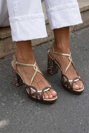 Penne™ | Women's Glitter T-Strap Platform Sandals