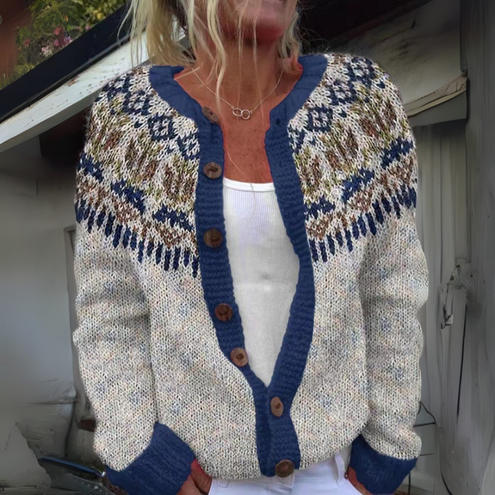 Noor Fair Isle Knit Cardigan