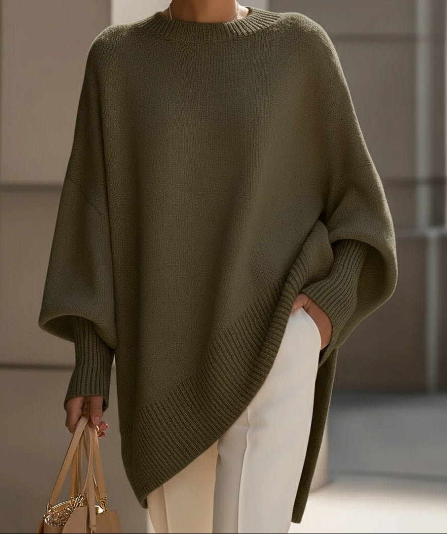 Jennifer | Oversized Draped Wide-Neck Sweater
