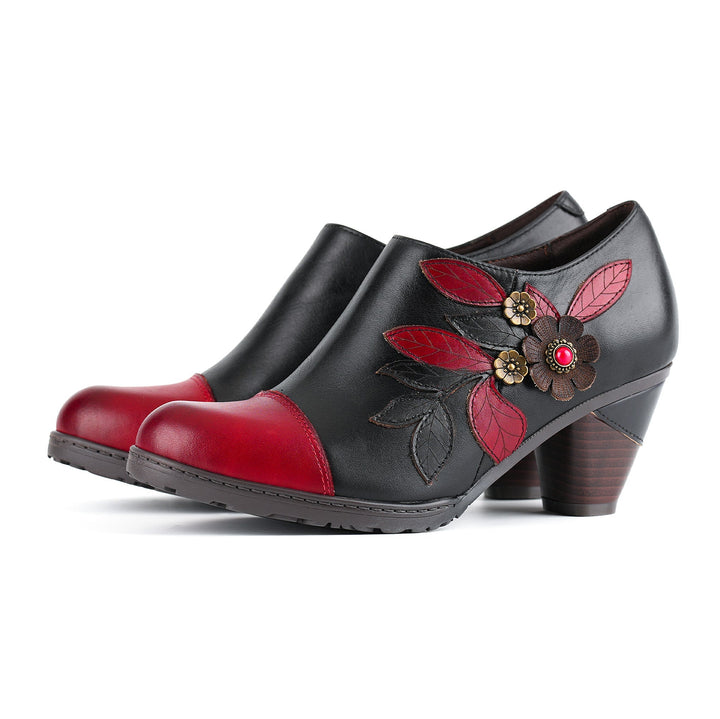 Taveline™ | Women's Retro Boho Floral Charm Pumps