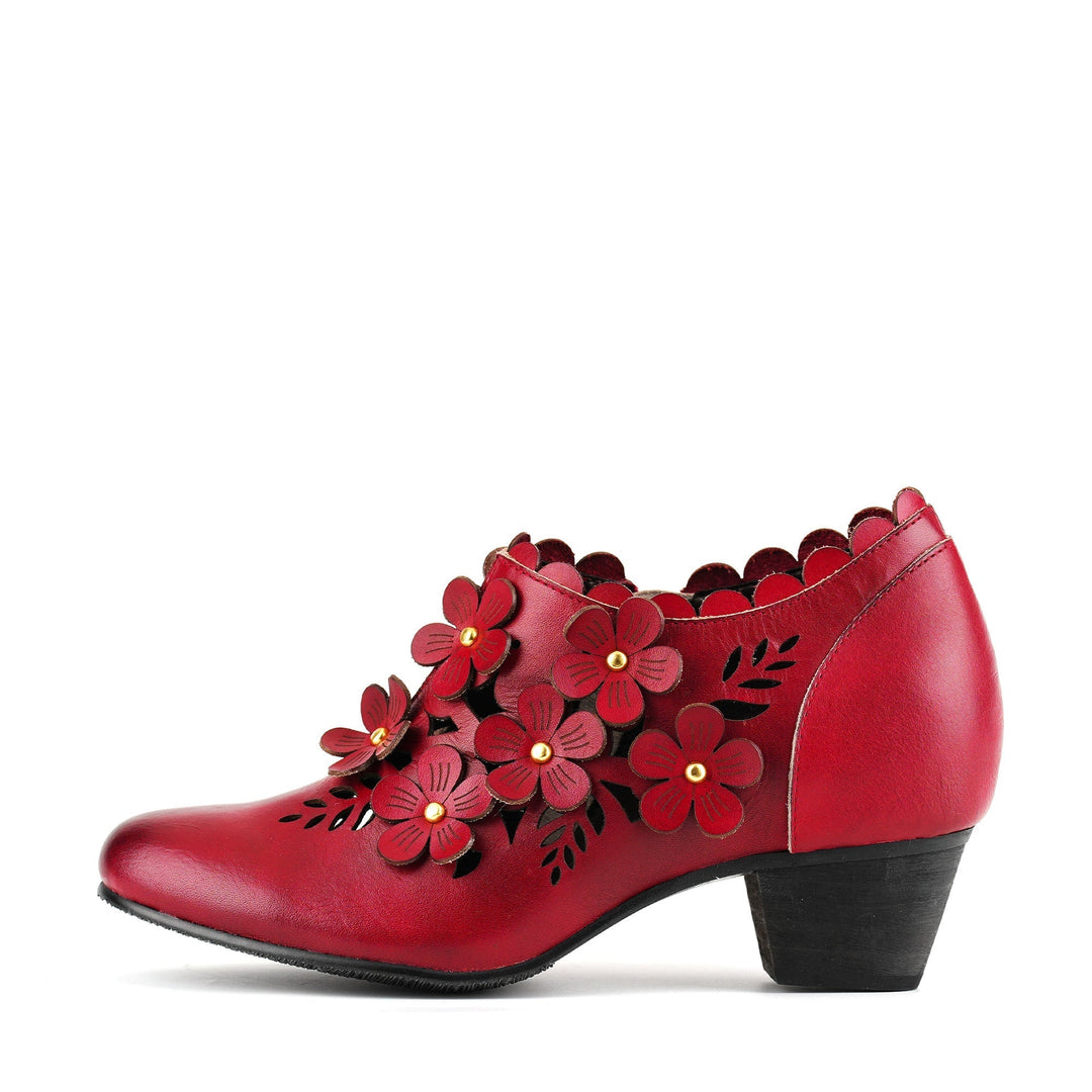 Delfina™ | Women's Floral Cut-Out Bootie Pumps