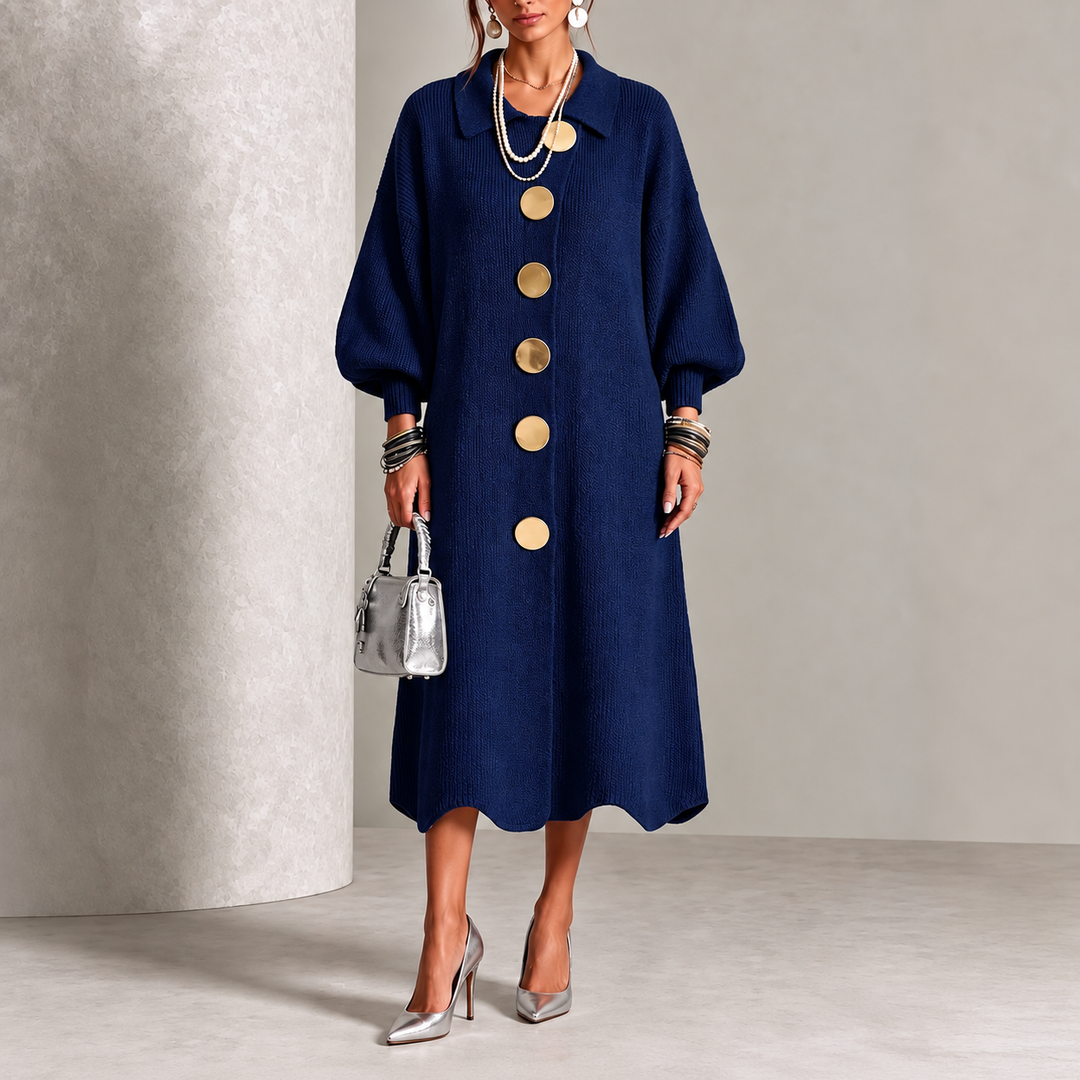 Evelyn™ | Elegant Button Knit Dress