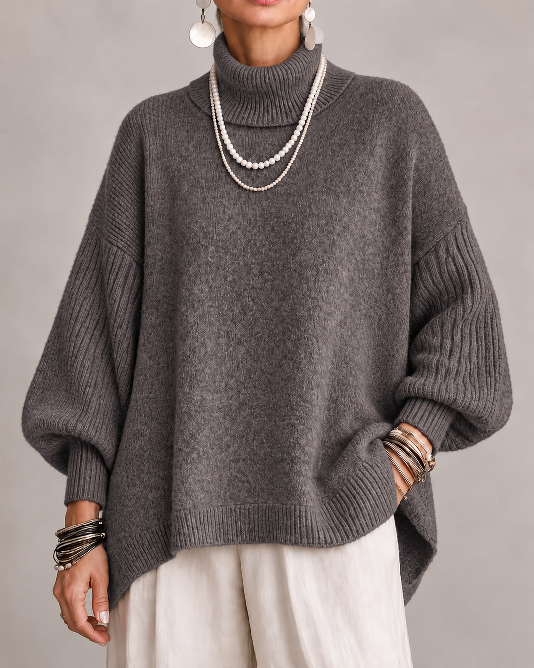 Kathleen | Elegant Turtleneck Sweater – Brown
