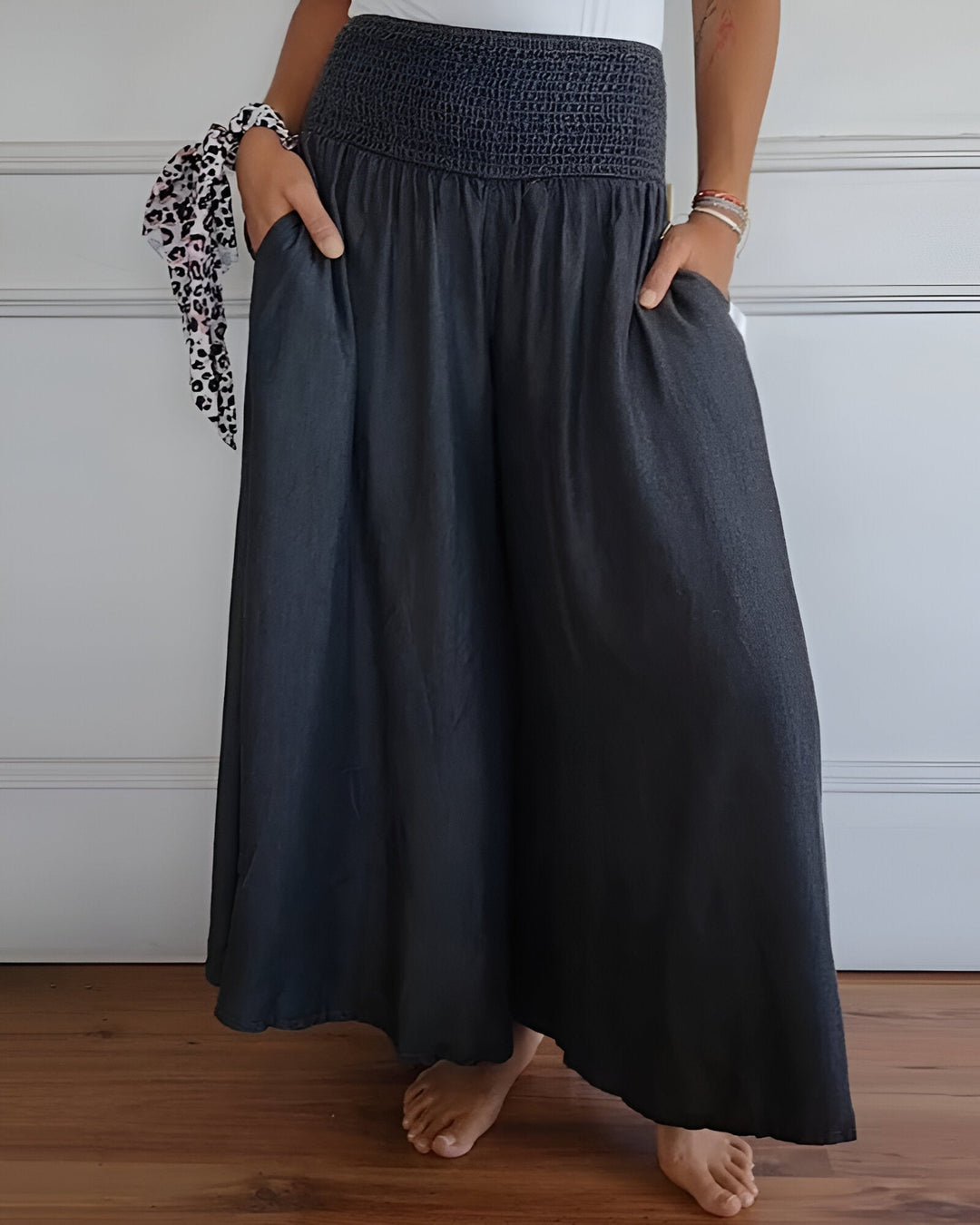 Lorraine™ | Women's Elastic Waist Wide-Leg Trousers