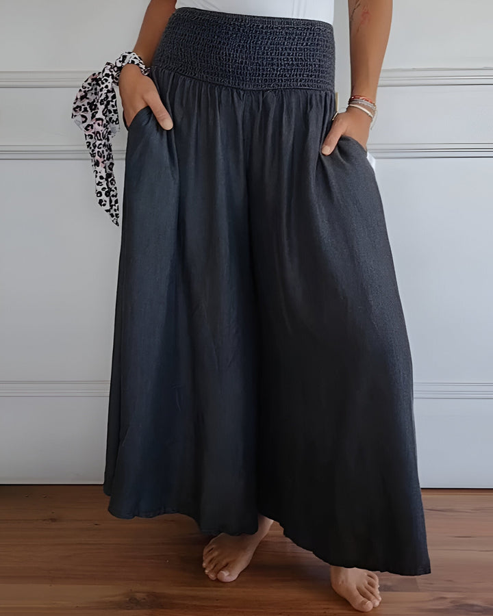 Lorraine™ | Women's Elastic Waist Wide-Leg Trousers
