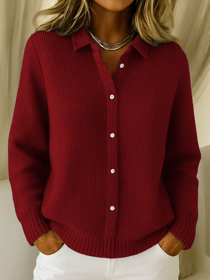 Women's Soft Knit Buttoned Cardigan – Classic Long Sleeves
