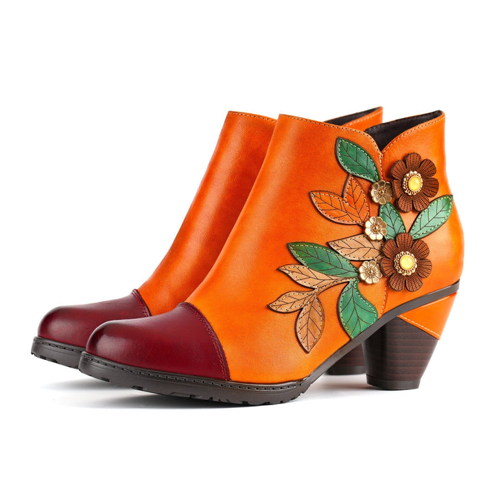Bellantyne™ | Women's Retro Boho Floral Charm Ankle Boots